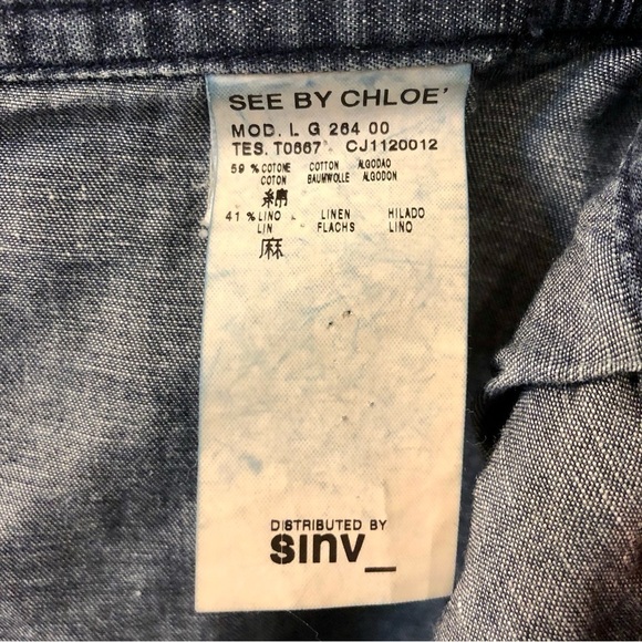 See by Chloé Chambray Denim Skirt Size 4 - Picture 6 of 8
